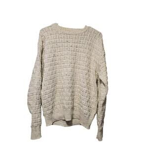 Cape Isle Knitters Sweater Medium Knit Cream Pastel Dots Easter Cotton